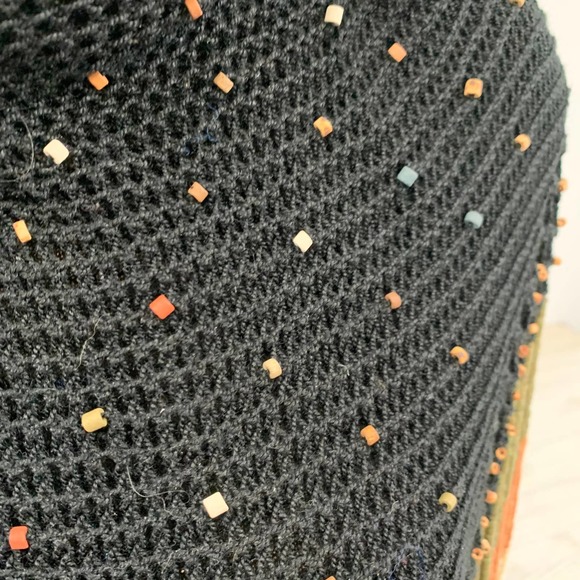 Vintage Crocheted Scarf/Wrap with Beaded Fringe (HG) - Picture 4 of 6